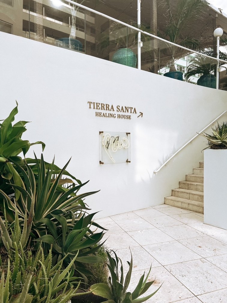 Colorful entrance to Tierra Santa Healing House through the Big Bang Boutique at Faena Hotel Miami Beach