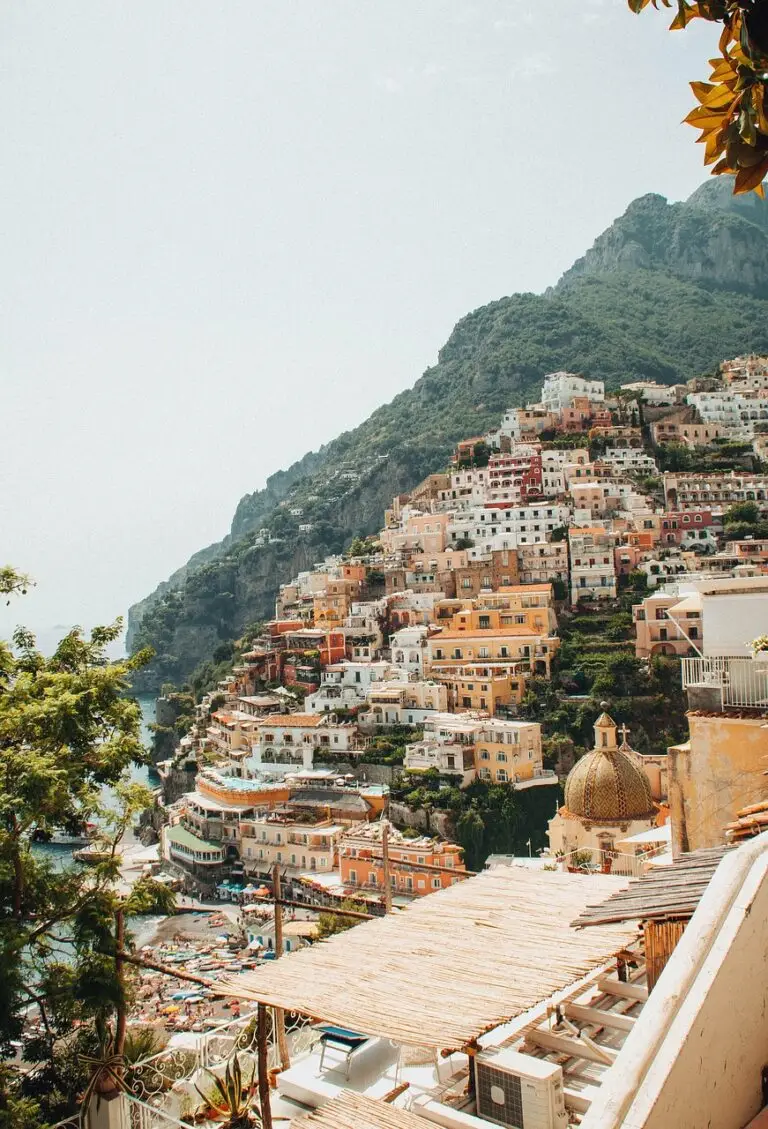 panoramic views of positano from via cristoforo colombo