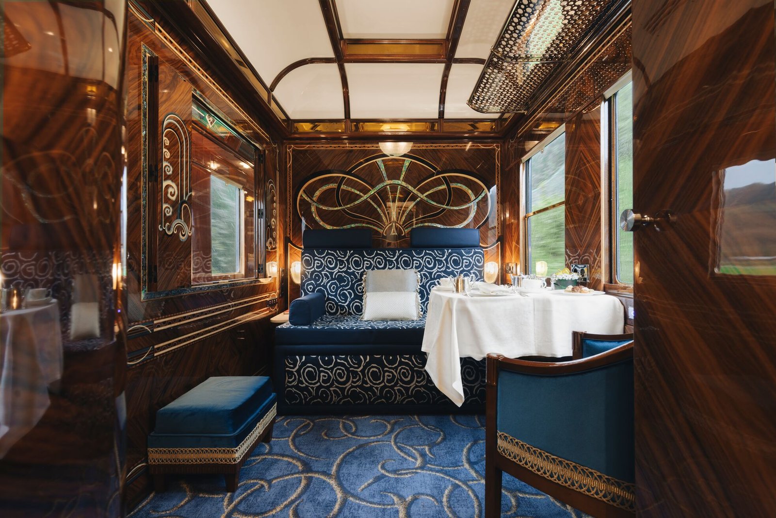 Suite cabin interior aboard the Venice Simplon-Orient-Express, A Belmond Train